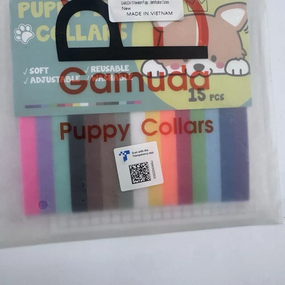 15 Pcs Puppy Collars for Litter Adjustable Whelping ID Collars for Newborn Pets